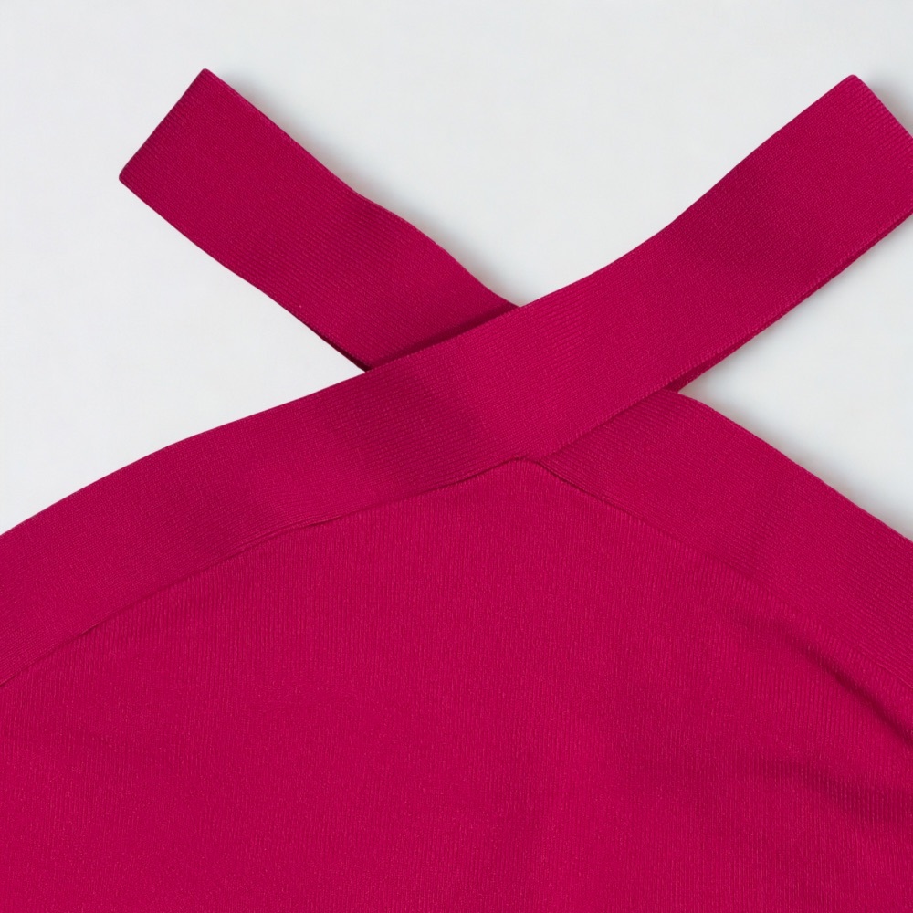 Aritzia Babaton Sculpture Knit Cross Crop Top | Granita Pink | NWT | Size S - Picture 4 of 6